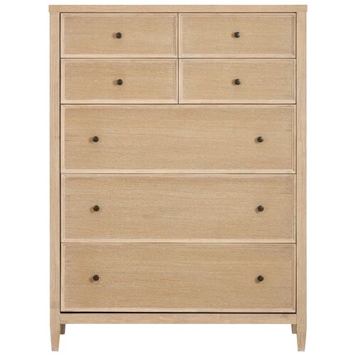 Querida 6-Drawer Whitewashed Oak Chest, Natural 2 Querida 6-Drawer Whitewashed Oak Chest, Natural