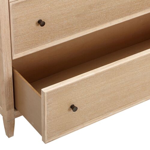 Querida 6-Drawer Whitewashed Oak Chest, Natural 5 Querida 6-Drawer Whitewashed Oak Chest, Natural