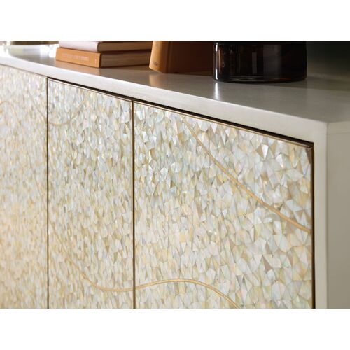 Melange Capiz Shell 4-Door Credenza, Ivory 7 Melange Capiz Shell 4-Door Credenza, Ivory