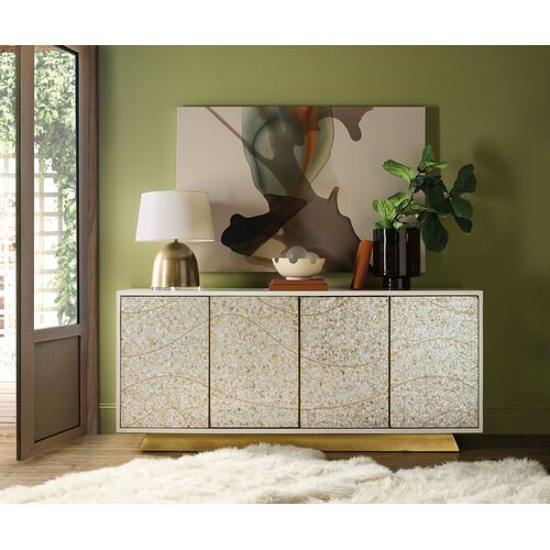 Melange Capiz Shell 4-Door Credenza, Ivory 8 Melange Capiz Shell 4-Door Credenza, Ivory