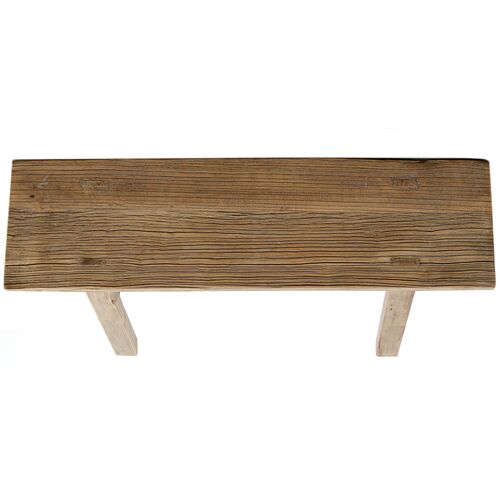 35" Long Elmwood Bench, Natural Wood 3 35" Long Elmwood Bench, Natural Wood