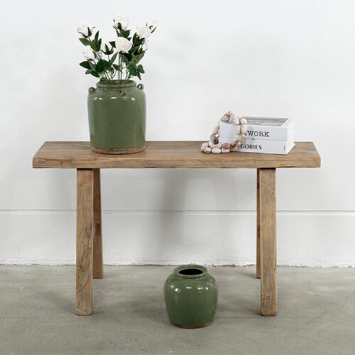 35" Long Elmwood Bench, Natural Wood 4 35" Long Elmwood Bench, Natural Wood