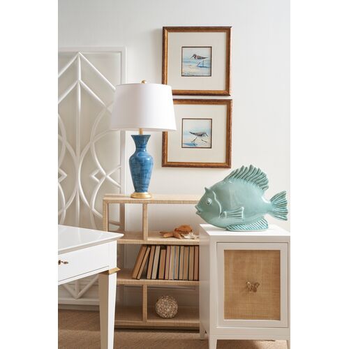 Mariposa Butterfly Raffia Side Table, White 4 Mariposa Butterfly Raffia Side Table, White