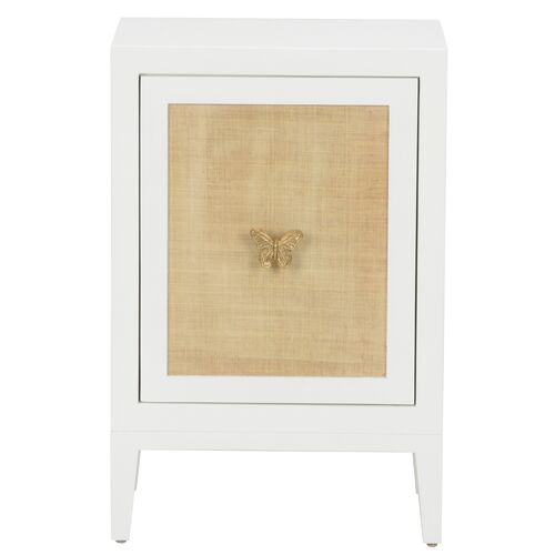 Mariposa Butterfly Raffia Side Table, White 6 Mariposa Butterfly Raffia Side Table, White