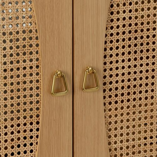 Petite Caned Bar Cabinet, Natural 5 Petite Caned Bar Cabinet, Natural