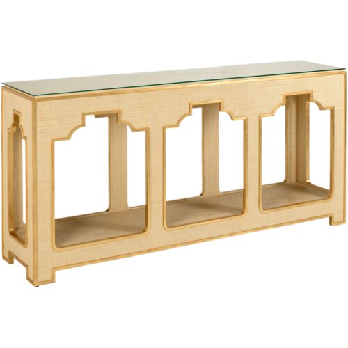 Yangon Raffia Console Table, Natural 1 Yangon Raffia Console Table, Natural