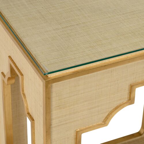 Yangon Raffia Console Table, Natural 2 Yangon Raffia Console Table, Natural