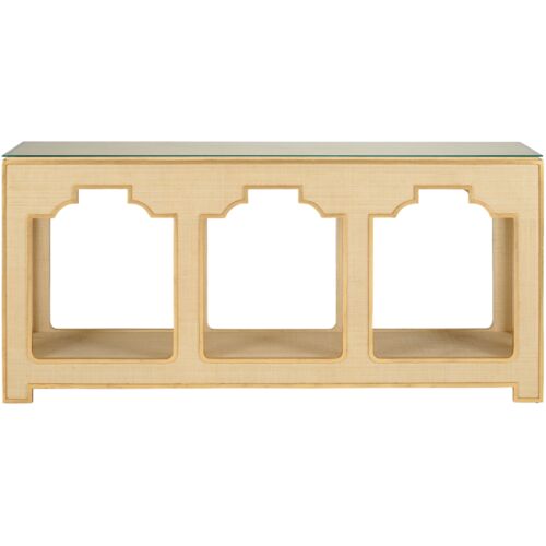 Yangon Raffia Console Table, Natural 3 Yangon Raffia Console Table, Natural