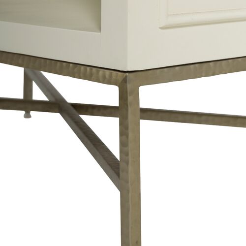 Jessie Shagreen Nightstand, Cream 6 Jessie Shagreen Nightstand, Cream