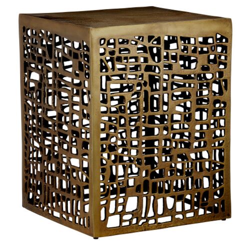 Gowen Aluminum Accent Table, Antique Brass 1 Gowen Aluminum Accent Table, Antique Brass