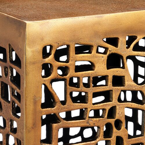 Gowen Aluminum Accent Table, Antique Brass 2 Gowen Aluminum Accent Table, Antique Brass