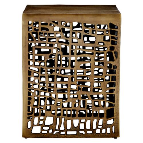 Gowen Aluminum Accent Table, Antique Brass 4 Gowen Aluminum Accent Table, Antique Brass