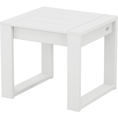 Bree Outdoor End Table, White