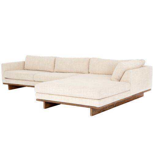 Piper 2pc 86" Sectional Right-Facing Chaise, Taupe Performance 1 Piper 2pc 86" Sectional Right-Facing Chaise, Taupe Performance
