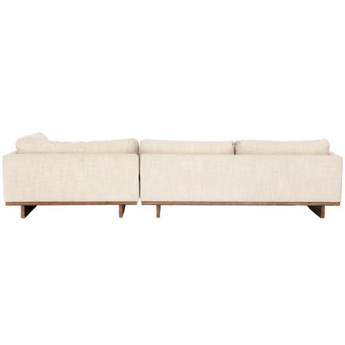 Piper 2pc 86" Sectional Right-Facing Chaise, Taupe Performance 4 Piper 2pc 86" Sectional Right-Facing Chaise, Taupe Performance