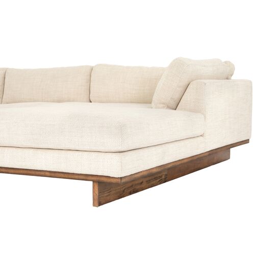Piper 2pc 86" Sectional Right-Facing Chaise, Taupe Performance 5 Piper 2pc 86" Sectional Right-Facing Chaise, Taupe Performance