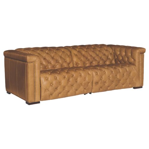 Savion 2 Over 2 Tufted Leather Sofa with Power Recliner 1 Savion 2 Over 2 Tufted Leather Sofa with Power Recliner