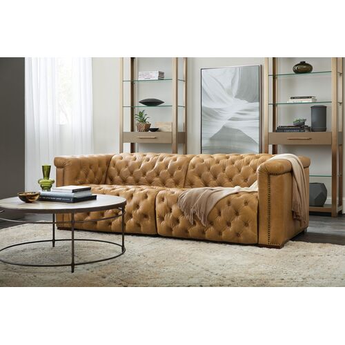 Savion 2 Over 2 Tufted Leather Sofa with Power Recliner 3 Savion 2 Over 2 Tufted Leather Sofa with Power Recliner