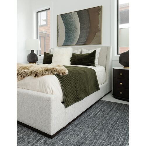 Evelyn Upholstered Bed, Smoke Gray Performance 16 Evelyn Upholstered Bed, Smoke Gray Performance
