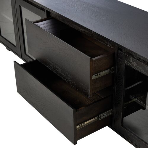 Harley Media Console, Worn Black Oak 10 Harley Media Console, Worn Black Oak