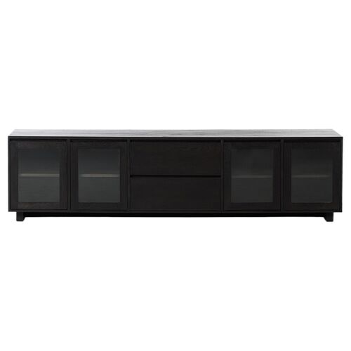 Harley Media Console, Worn Black Oak 3 Harley Media Console, Worn Black Oak