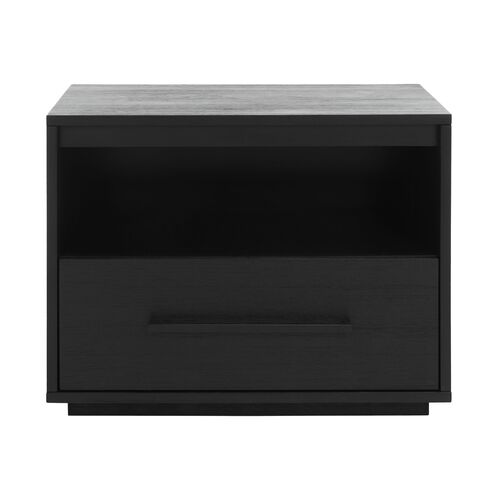 Elina 1-Drawer Nightstand, Black 1 Elina 1-Drawer Nightstand, Black