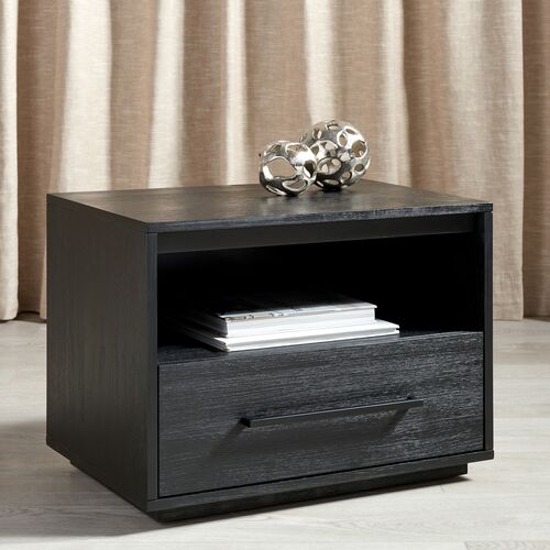 Elina 1-Drawer Nightstand, Black 2 Elina 1-Drawer Nightstand, Black