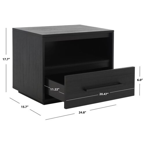Elina 1-Drawer Nightstand, Black 8 Elina 1-Drawer Nightstand, Black