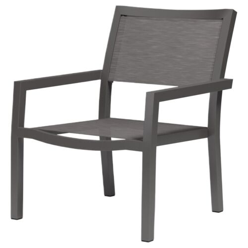 Evandor Outdoor Aluminum Stackable Sling Club Chair, Graphite 1 Evandor Outdoor Aluminum Stackable Sling Club Chair, Graphite