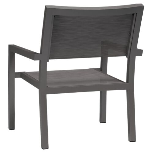 Evandor Outdoor Aluminum Stackable Sling Club Chair, Graphite 2 Evandor Outdoor Aluminum Stackable Sling Club Chair, Graphite