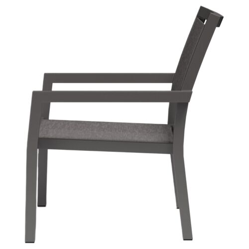Evandor Outdoor Aluminum Stackable Sling Club Chair, Graphite 3 Evandor Outdoor Aluminum Stackable Sling Club Chair, Graphite