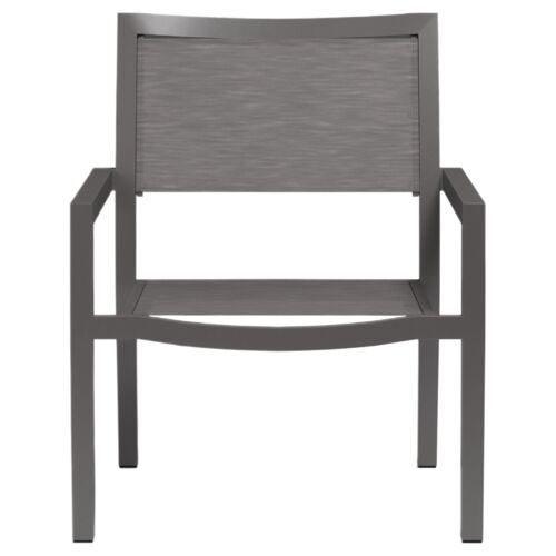 Evandor Outdoor Aluminum Stackable Sling Club Chair, Graphite 4 Evandor Outdoor Aluminum Stackable Sling Club Chair, Graphite