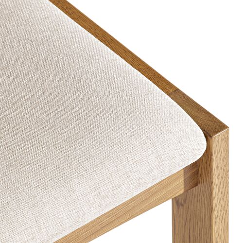S/2 Baramo Performance Dining Side Chairs, Light Oak/Oatmeal Linen 5 S/2 Baramo Performance Dining Side Chairs, Light Oak/Oatmeal Linen