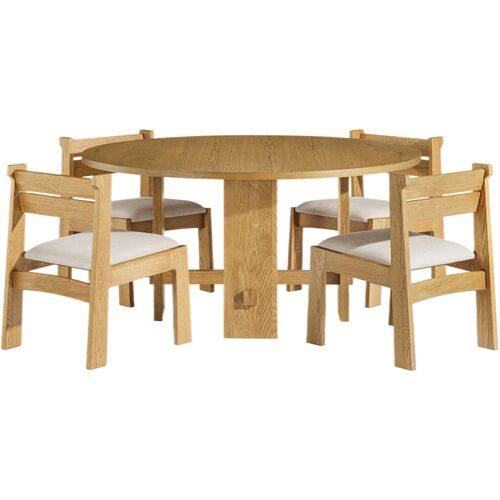 S/2 Baramo Performance Dining Side Chairs, Light Oak/Oatmeal Linen 9 S/2 Baramo Performance Dining Side Chairs, Light Oak/Oatmeal Linen