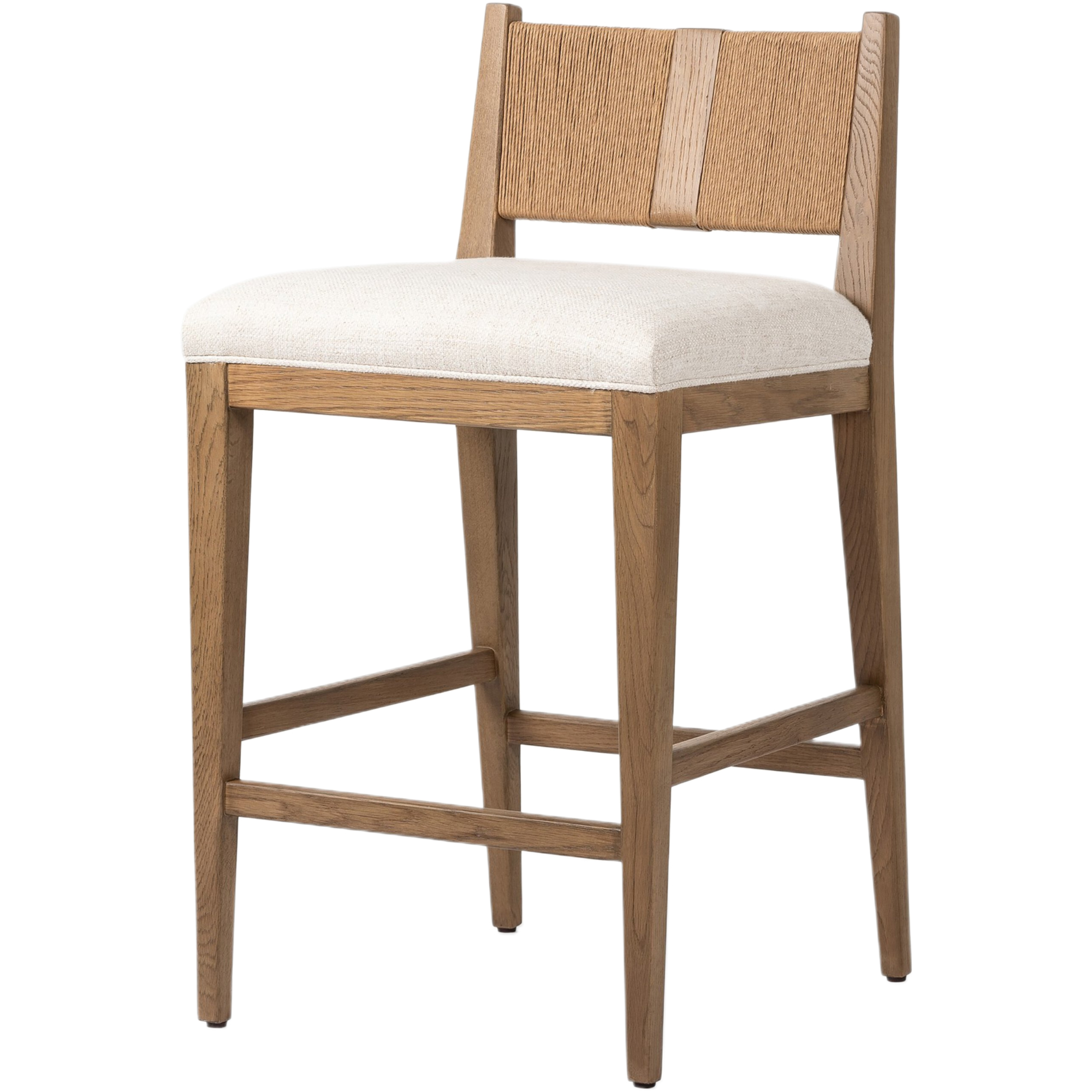 Keel Wrapped Paper Cord Counter Stool, Performance Dover Crescent Linen 1 Keel Wrapped Paper Cord Counter Stool, Performance Dover Crescent Linen