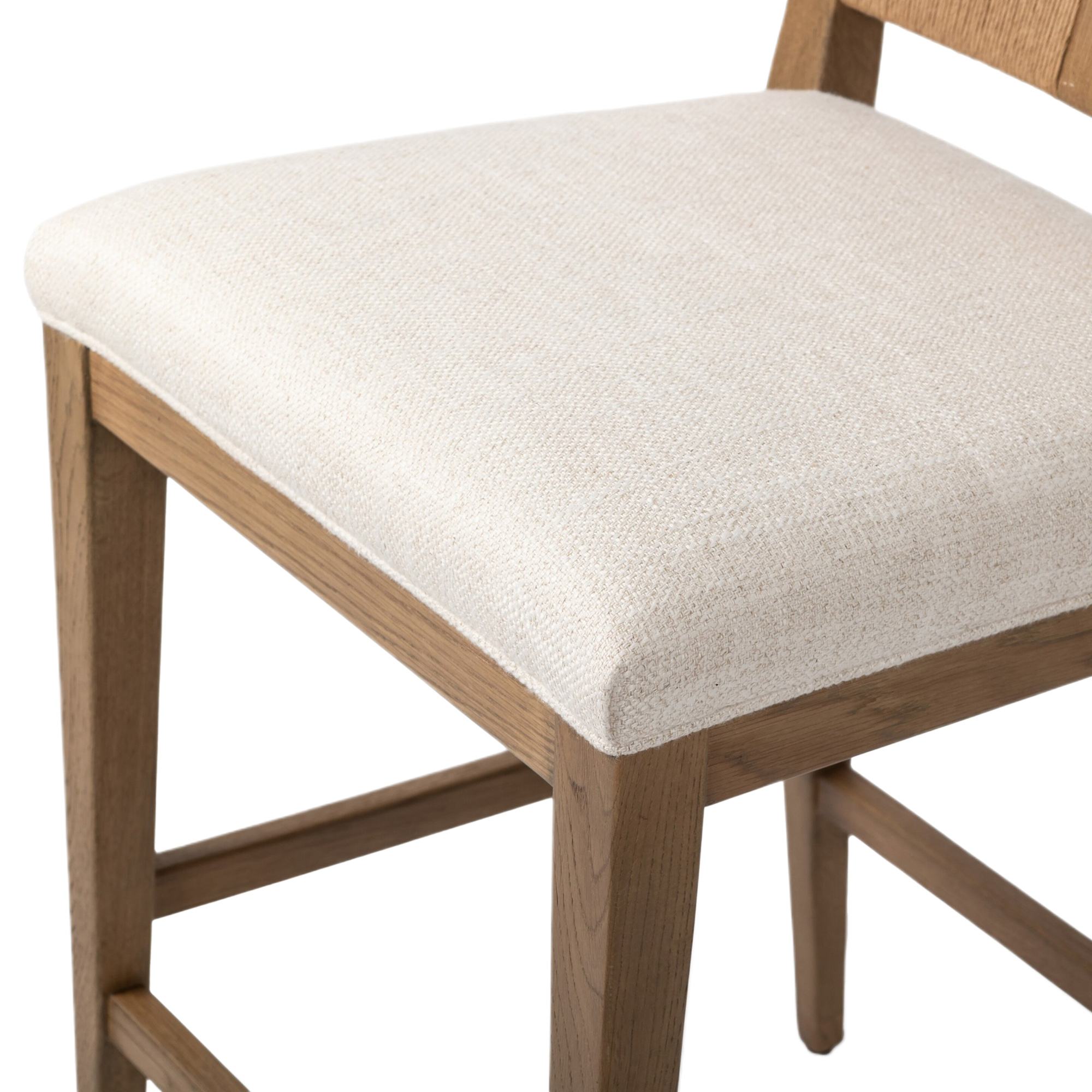 Keel Wrapped Paper Cord Counter Stool, Performance Dover Crescent Linen 8 Keel Wrapped Paper Cord Counter Stool, Performance Dover Crescent Linen