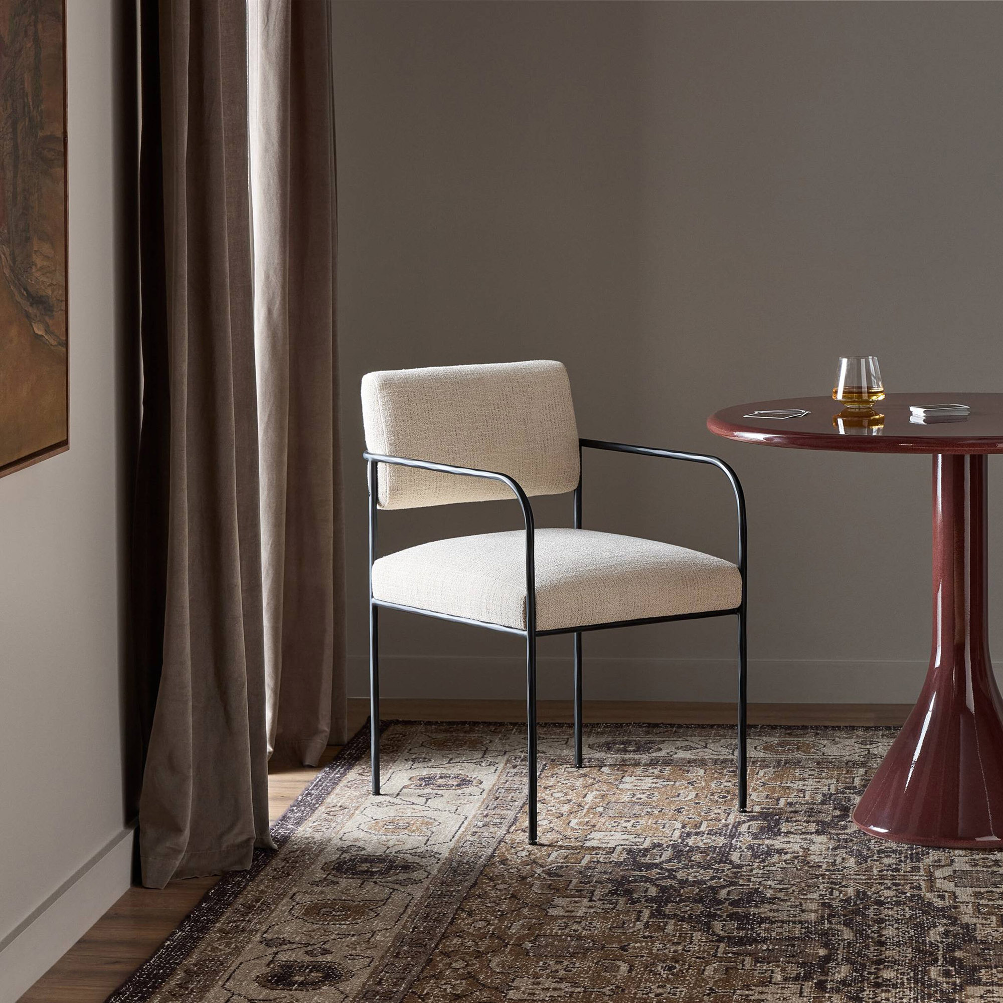 Vessira Dining Chair, Hampton Cream Performance Linen 2 Vessira Dining Chair, Hampton Cream Performance Linen