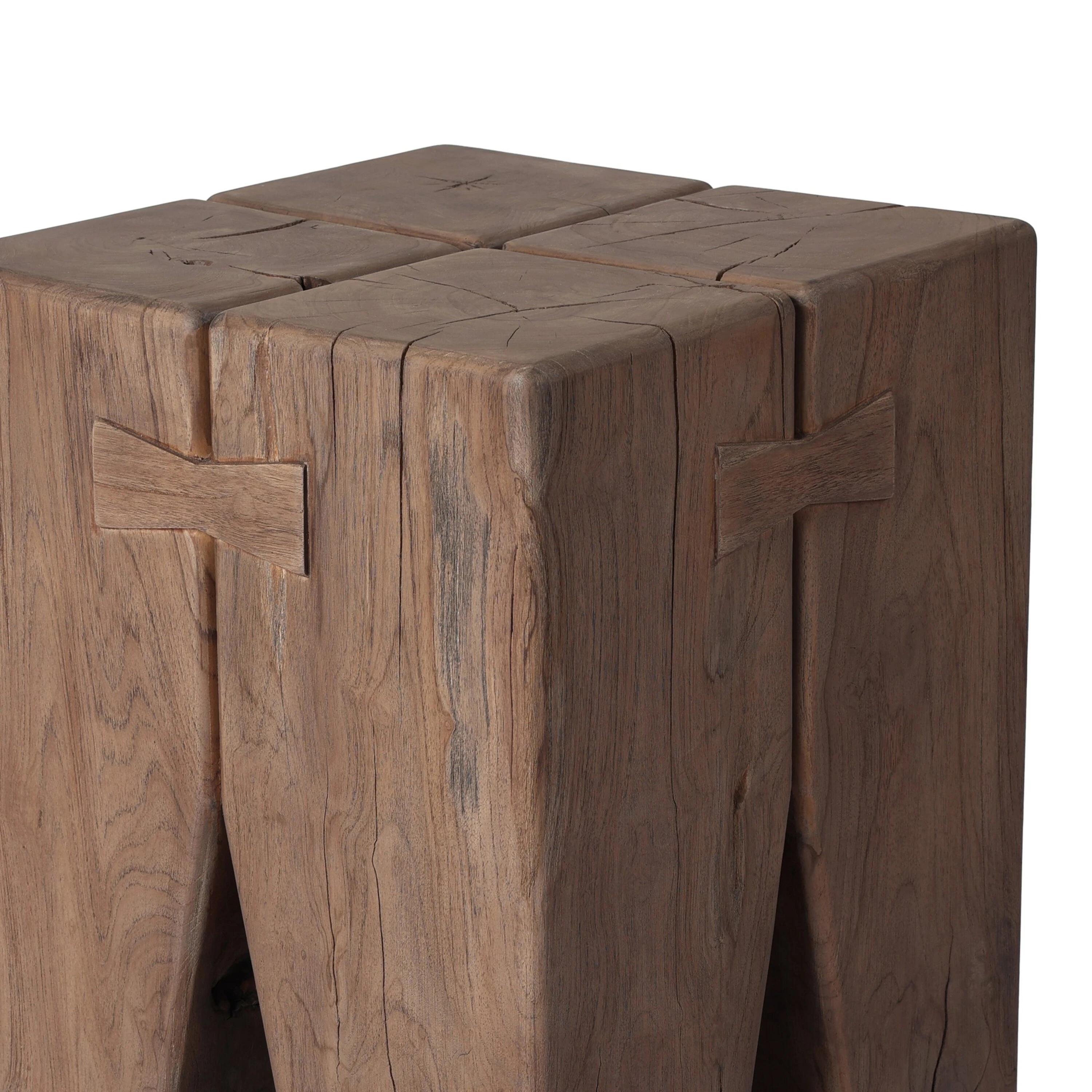 Sova Outdoor Teak End Table, Stained Toasted Brown 10 Sova Outdoor Teak End Table, Stained Toasted Brown
