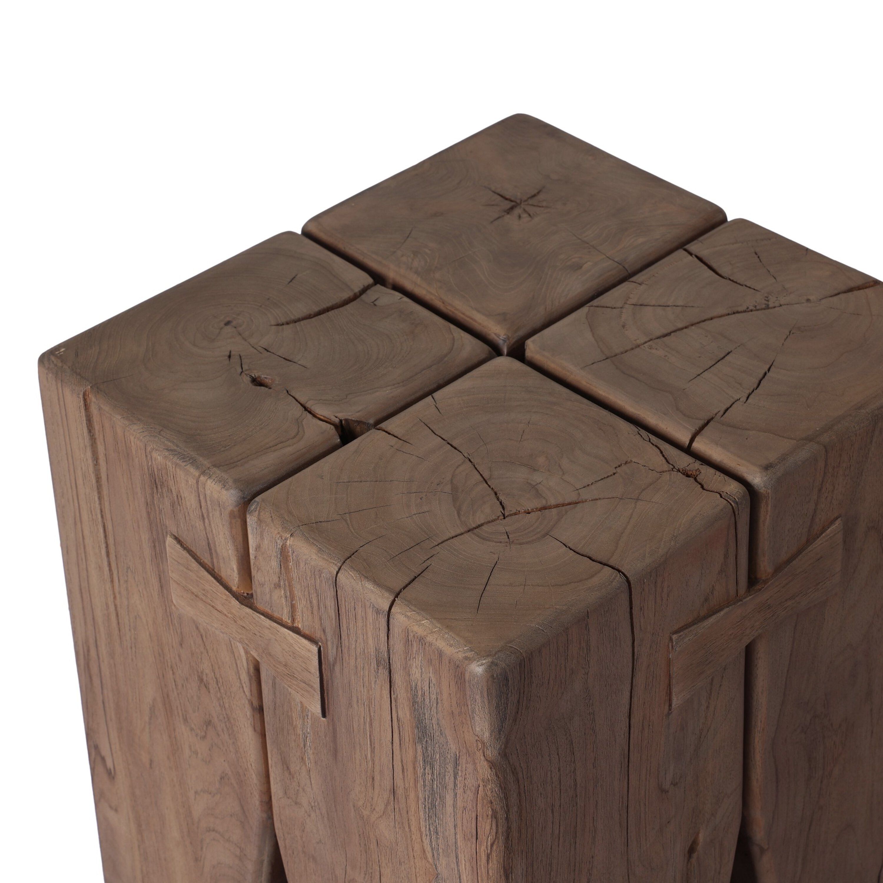 Sova Outdoor Teak End Table, Stained Toasted Brown 3 Sova Outdoor Teak End Table, Stained Toasted Brown