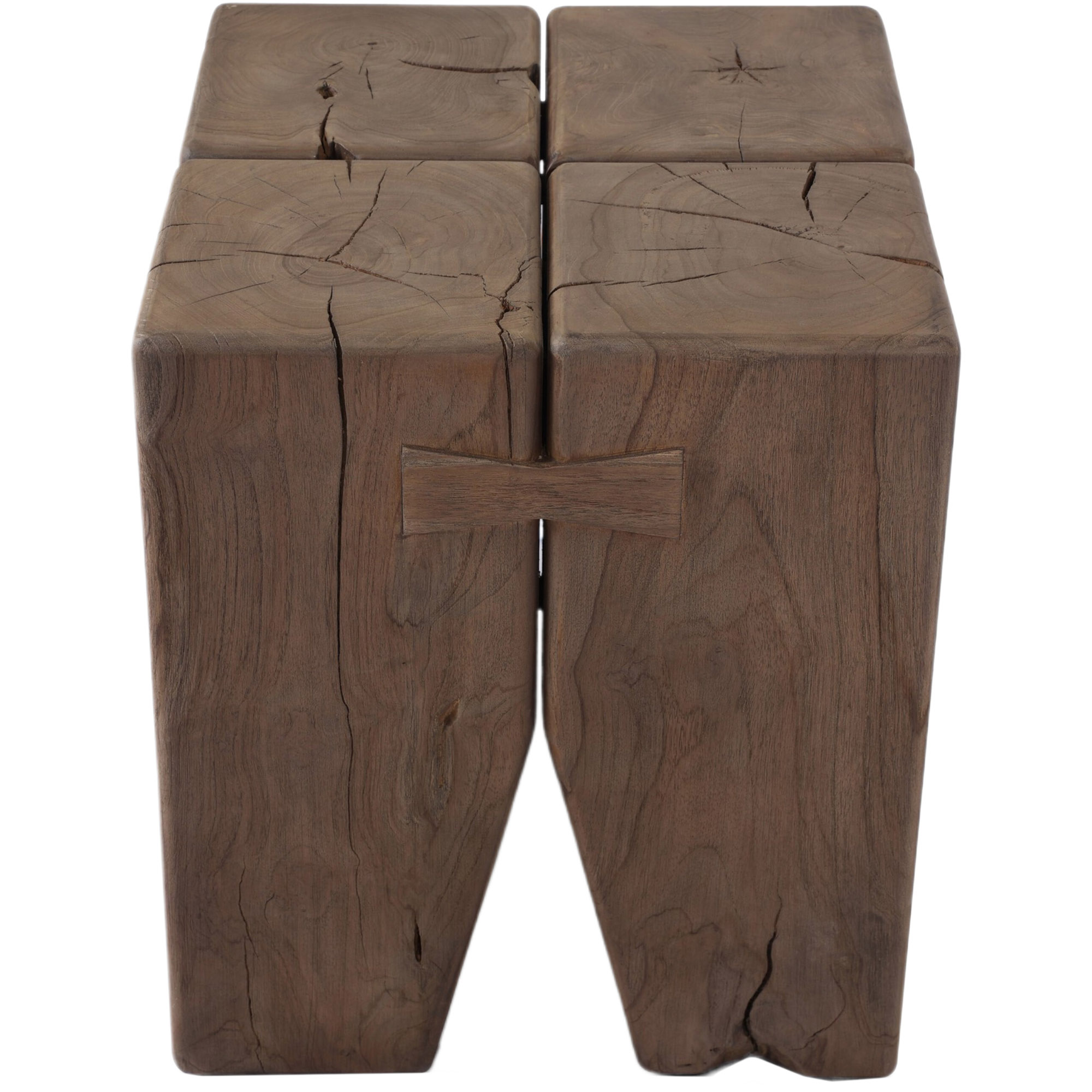 Sova Outdoor Teak End Table, Stained Toasted Brown 9 Sova Outdoor Teak End Table, Stained Toasted Brown