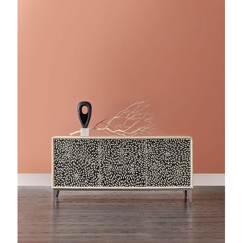 Melange Petrina Bone-Inlay 3-Door Credenza, Multi 4 Melange Petrina Bone-Inlay 3-Door Credenza, Multi