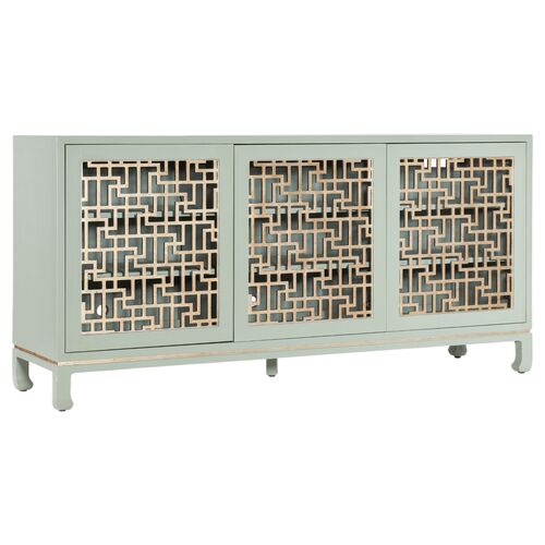 Commerce & Market Trellis 3-Door Entertainment Credenza, Green 1 Commerce & Market Trellis 3-Door Entertainment Credenza, Green