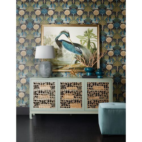 Commerce & Market Trellis 3-Door Entertainment Credenza, Green 5 Commerce & Market Trellis 3-Door Entertainment Credenza, Green