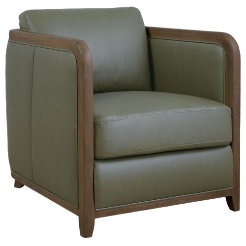 Breeze Leather Accent Chair, Green 1 Breeze Leather Accent Chair, Green