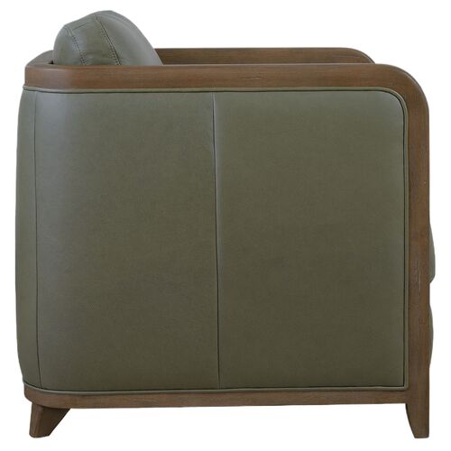Breeze Leather Accent Chair, Green 3 Breeze Leather Accent Chair, Green
