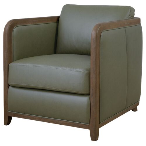 Breeze Leather Accent Chair, Green 4 Breeze Leather Accent Chair, Green