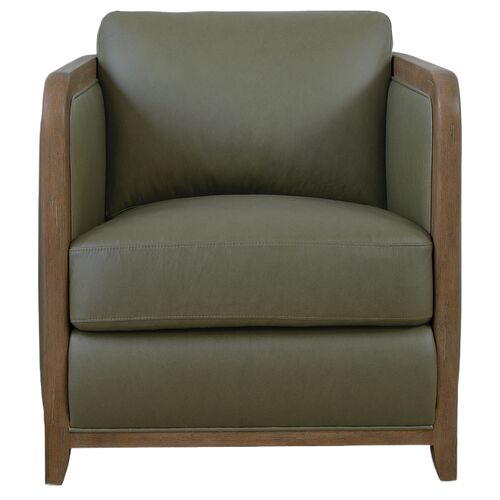 Breeze Leather Accent Chair, Green 5 Breeze Leather Accent Chair, Green