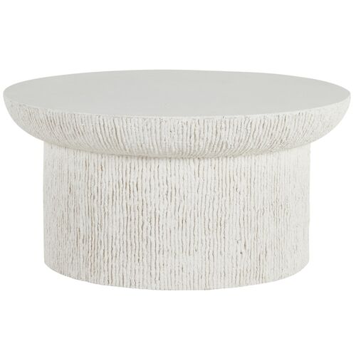Brant Round Outdoor Coffee Table, Cast Stone