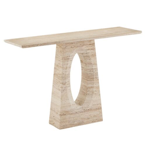 Demi Travertine Console Table, Natural 1 Demi Travertine Console Table, Natural