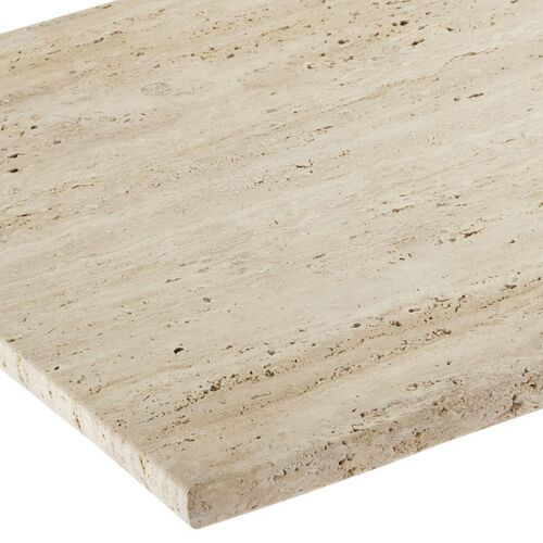 Demi Travertine Console Table, Natural 3 Demi Travertine Console Table, Natural